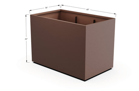 Aluminum Rectangular 36" Wide Planter – 36" to 42" H - Plantercraft