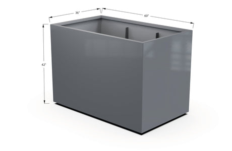 Aluminum Rectangular 36" Wide Planter – 36" to 42" H - Plantercraft