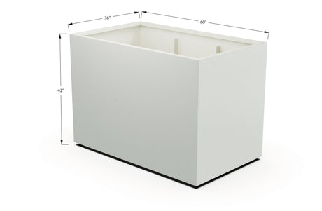 Aluminum Rectangular 36" Wide Planter – 36" to 42" H - Plantercraft