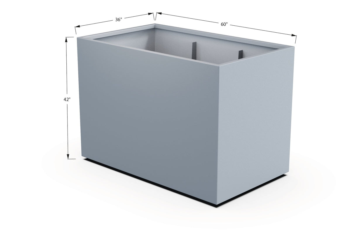 Aluminum Rectangular 36" Wide Planter – 36" to 42" H - Plantercraft