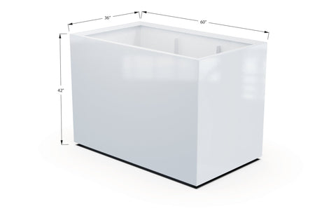 Aluminum Rectangular 36" Wide Planter – 36" to 42" H - Plantercraft