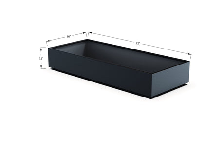 Aluminum Rectangular 30" Wide Planter – 12" to 18" H - Plantercraft