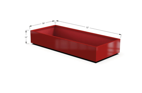 Aluminum Rectangular 30" Wide Planter – 12" to 18" H - Plantercraft