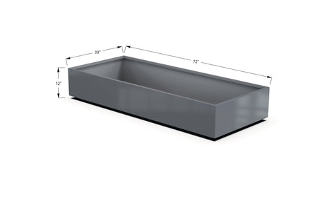Aluminum Rectangular 30" Wide Planter – 12" to 18" H - Plantercraft