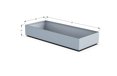 Aluminum Rectangular 30" Wide Planter – 12" to 18" H - Plantercraft