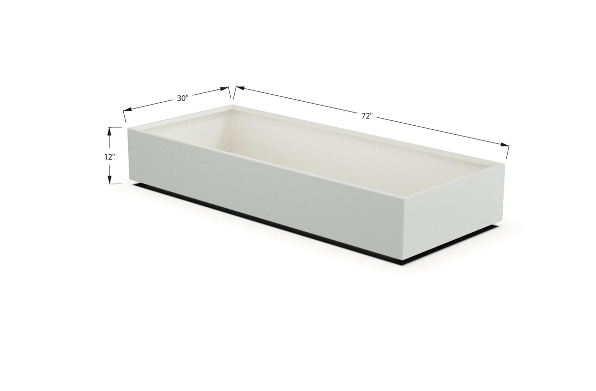 Aluminum Rectangular 30" Wide Planter – 12" to 18" H - Plantercraft