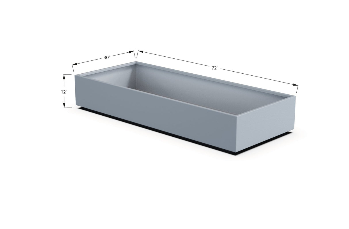 Aluminum Rectangular 30" Wide Planter – 12" to 18" H - Plantercraft