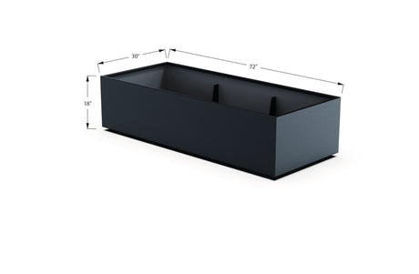 Aluminum Rectangular 30" Wide Planter – 12" to 18" H - Plantercraft