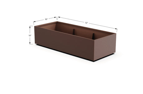 Aluminum Rectangular 30" Wide Planter – 12" to 18" H - Plantercraft