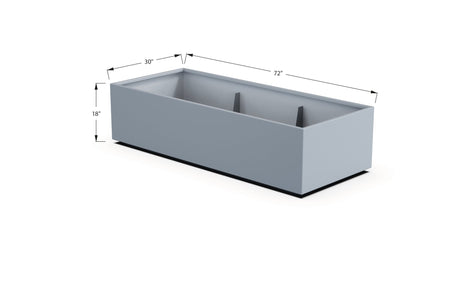 Aluminum Rectangular 30" Wide Planter – 12" to 18" H - Plantercraft