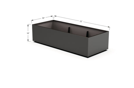 Aluminum Rectangular 30" Wide Planter – 12" to 18" H - Plantercraft
