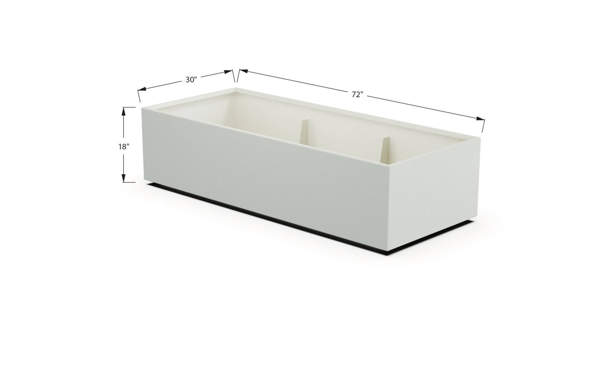 Aluminum Rectangular 30" Wide Planter – 12" to 18" H - Plantercraft