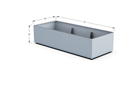 Aluminum Rectangular 30" Wide Planter – 12" to 18" H - Plantercraft