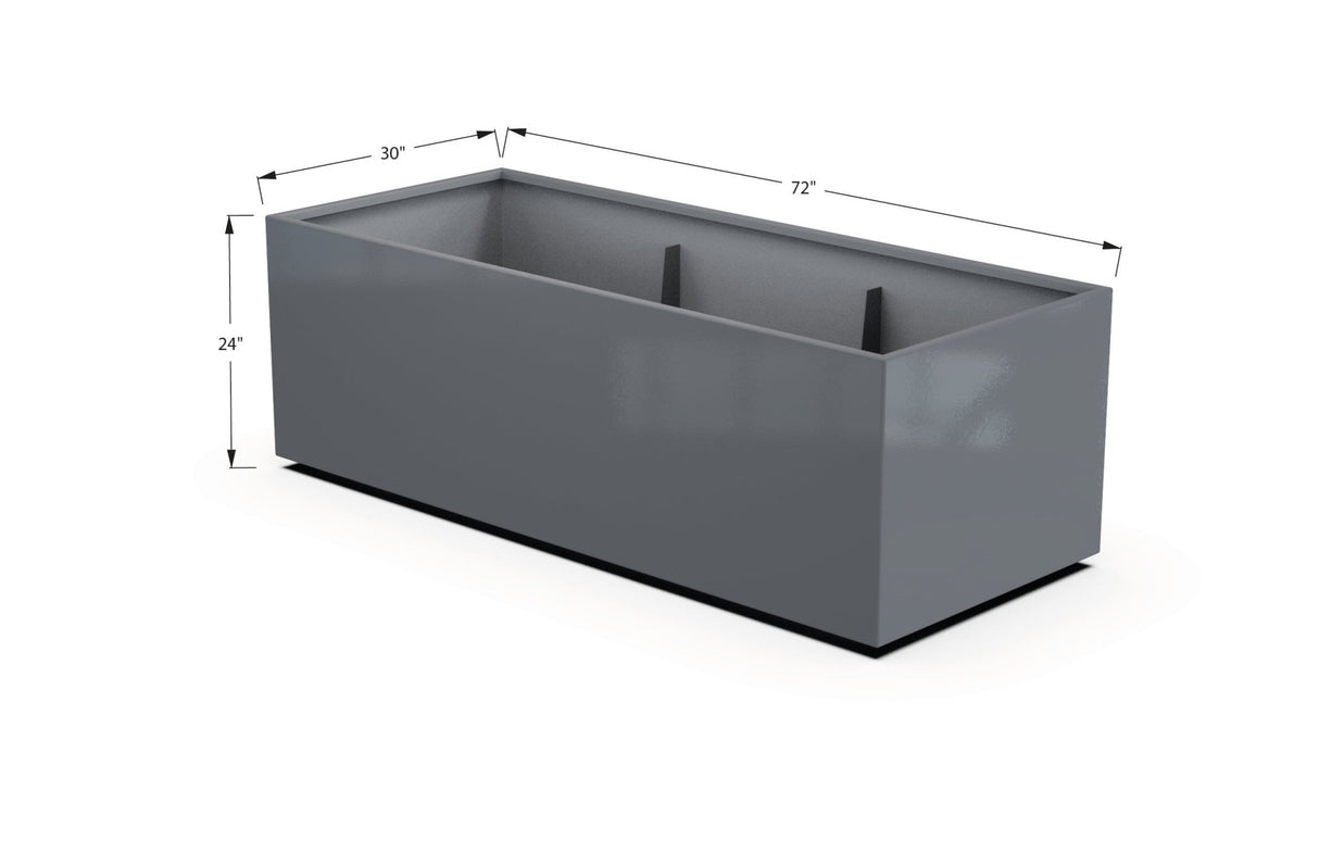 Aluminum Rectangular 30" Wide Planter – 24" to 30" H - Plantercraft