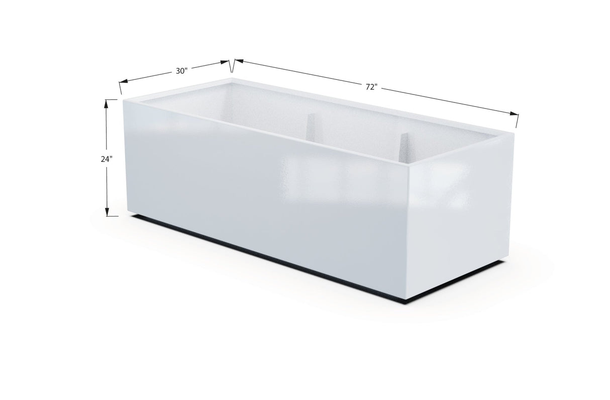 Aluminum Rectangular 30" Wide Planter – 24" to 30" H - Plantercraft