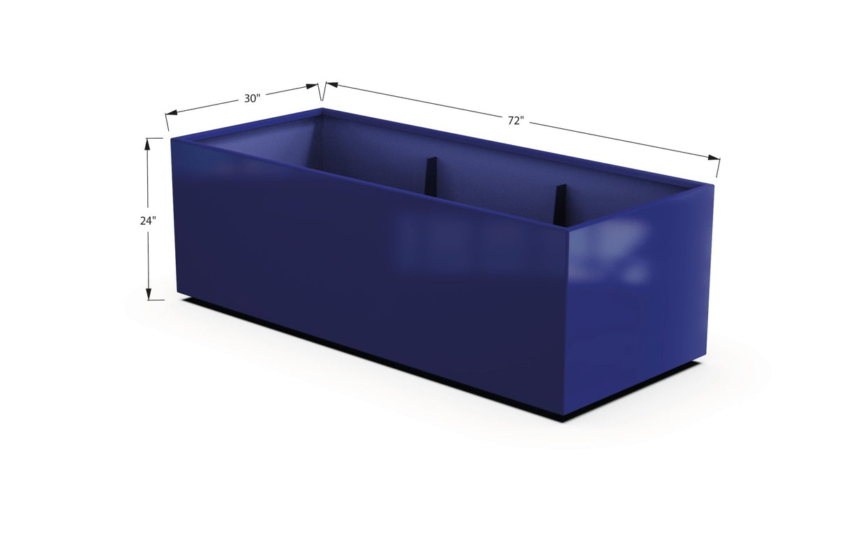 Aluminum Rectangular 30" Wide Planter – 24" to 30" H - Plantercraft