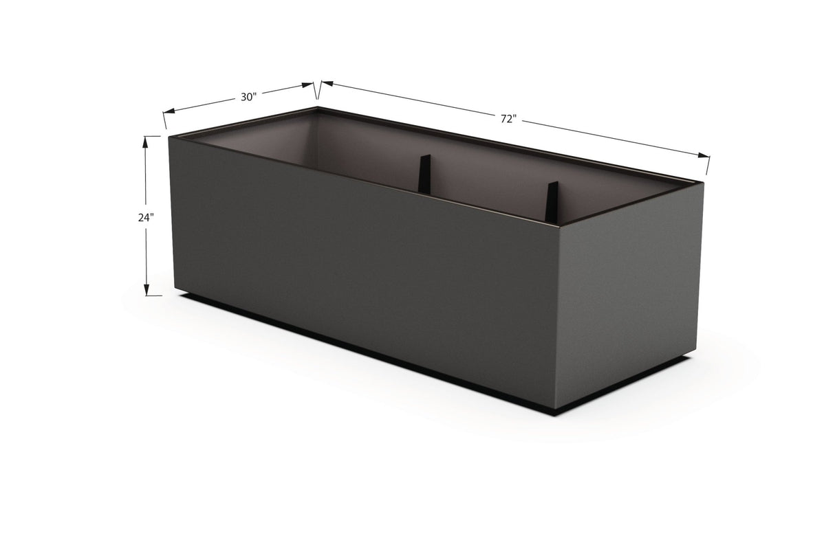 Aluminum Rectangular 30" Wide Planter – 24" to 30" H - Plantercraft
