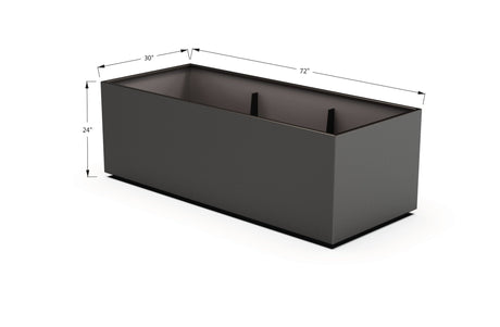 Aluminum Rectangular 30" Wide Planter – 24" to 30" H - Plantercraft