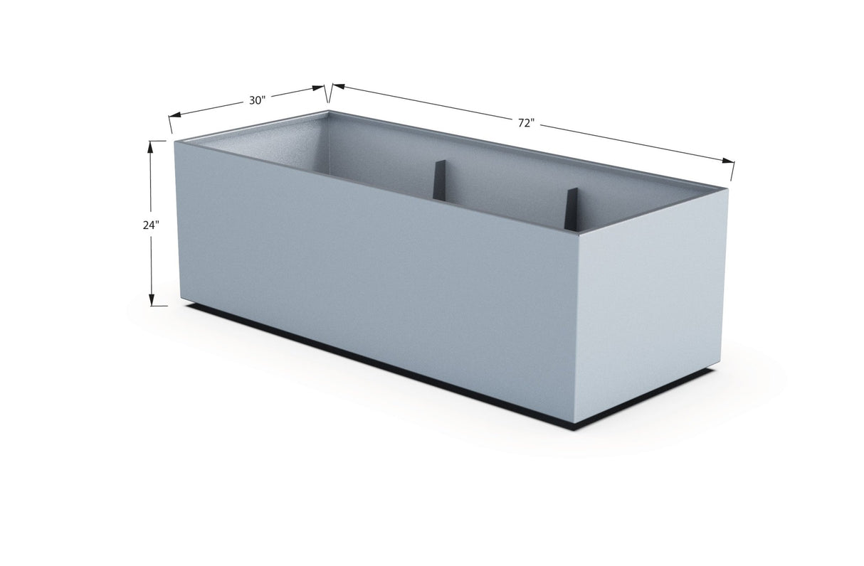 Aluminum Rectangular 30" Wide Planter – 24" to 30" H - Plantercraft