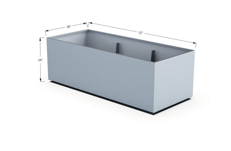 Aluminum Rectangular 30" Wide Planter – 24" to 30" H - Plantercraft