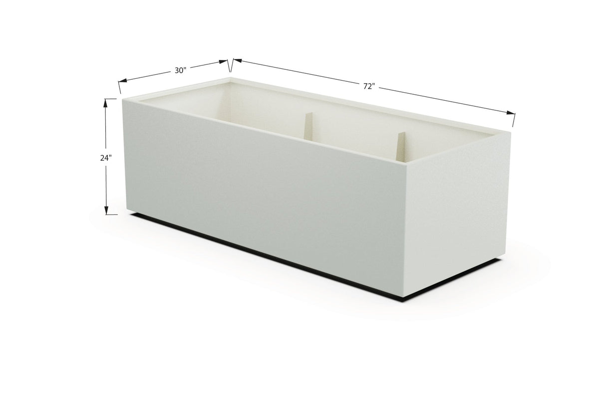 Aluminum Rectangular 30" Wide Planter – 24" to 30" H - Plantercraft