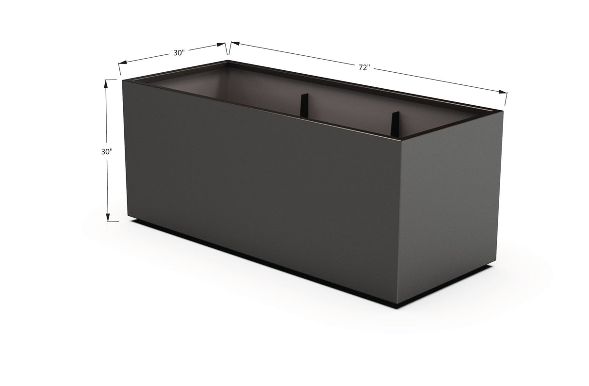 Aluminum Rectangular 30" Wide Planter – 24" to 30" H - Plantercraft