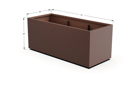 Aluminum Rectangular 30" Wide Planter – 24" to 30" H - Plantercraft