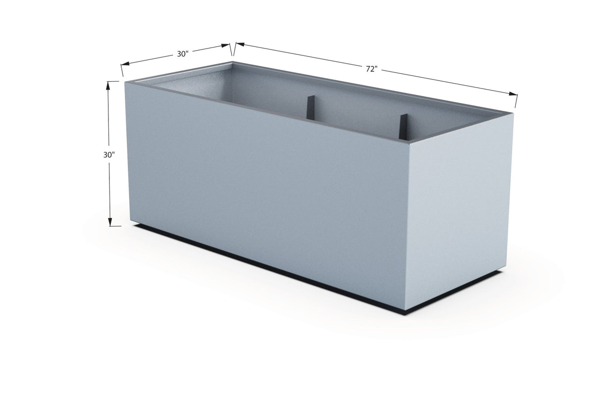 Aluminum Rectangular 30" Wide Planter – 24" to 30" H - Plantercraft