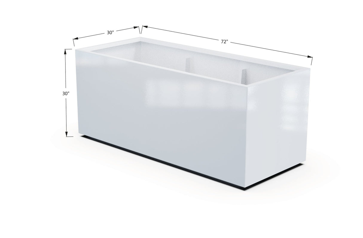 Aluminum Rectangular 30" Wide Planter – 24" to 30" H - Plantercraft