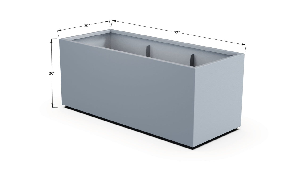 Aluminum Rectangular 30" Wide Planter – 24" to 30" H - Plantercraft