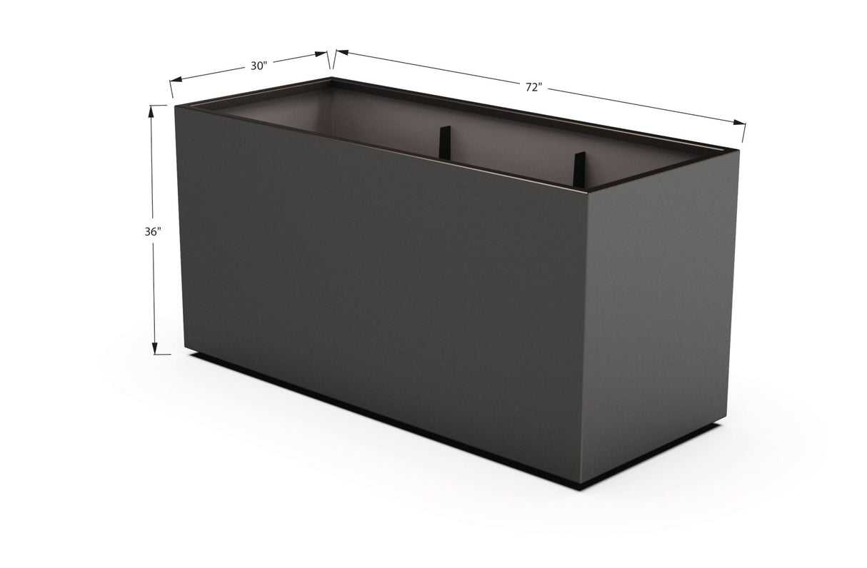 Aluminum Rectangular 30" Wide Planter – 36" to 42" H - Plantercraft