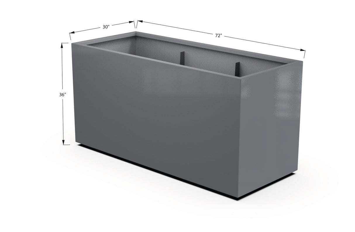 Aluminum Rectangular 30" Wide Planter – 36" to 42" H - Plantercraft