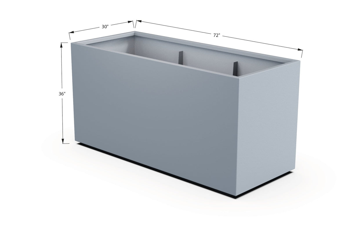 Aluminum Rectangular 30" Wide Planter – 36" to 42" H - Plantercraft