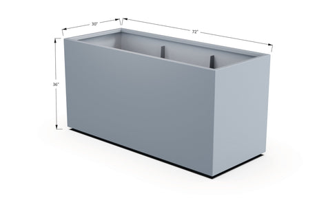 Aluminum Rectangular 30" Wide Planter – 36" to 42" H - Plantercraft