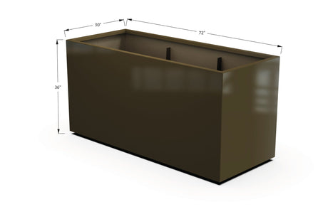Aluminum Rectangular 30" Wide Planter – 36" to 42" H - Plantercraft