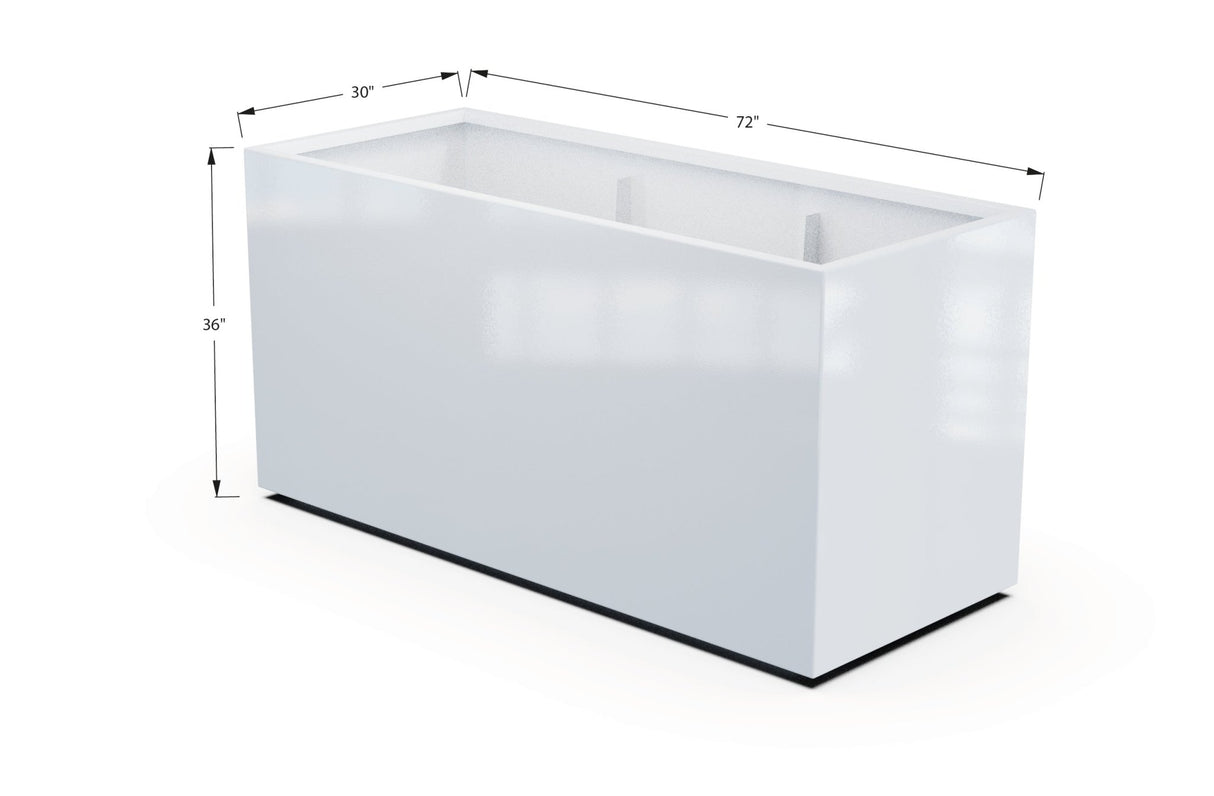 Aluminum Rectangular 30" Wide Planter – 36" to 42" H - Plantercraft