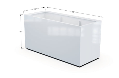 Aluminum Rectangular 30" Wide Planter – 36" to 42" H - Plantercraft