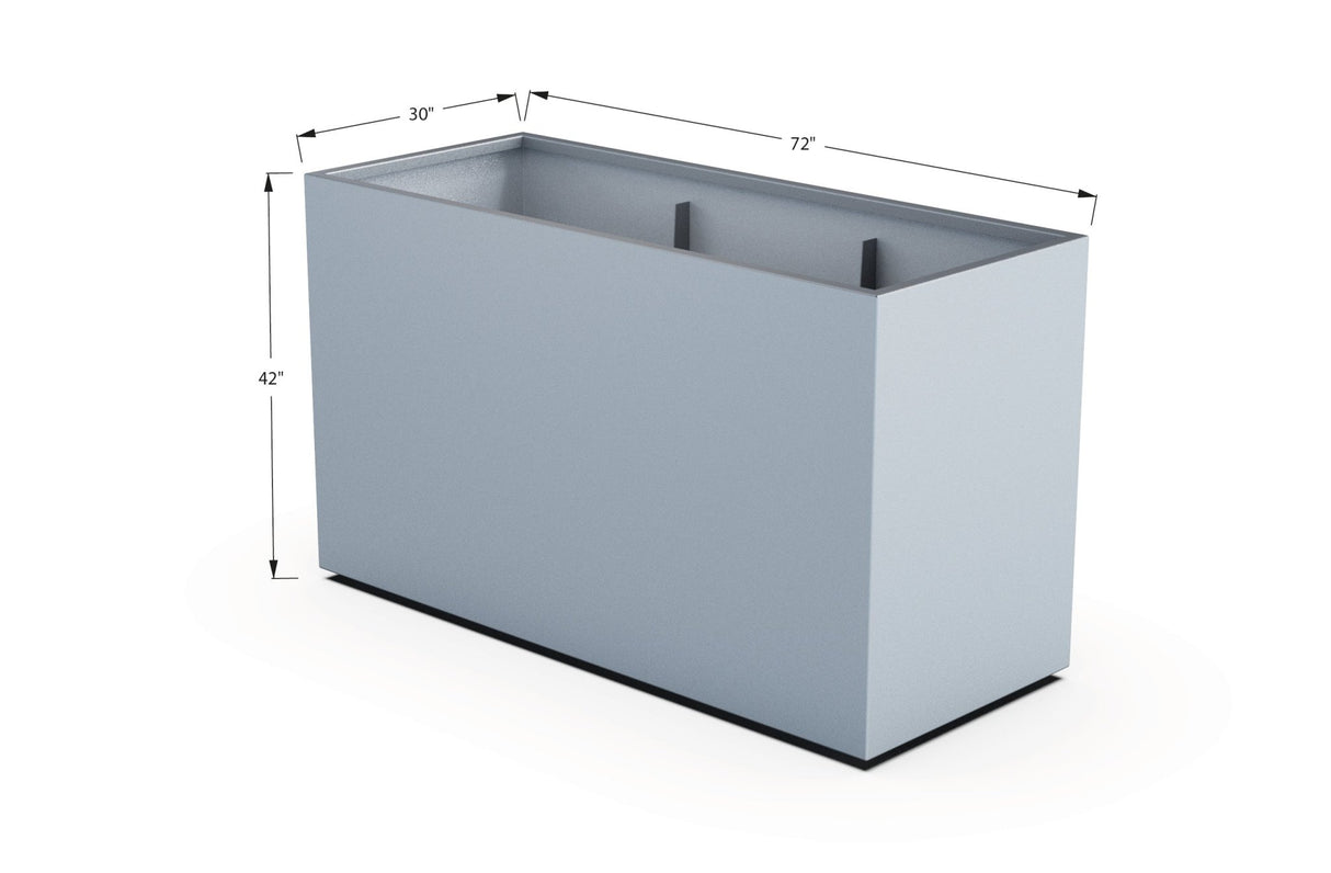 Aluminum Rectangular 30" Wide Planter – 36" to 42" H - Plantercraft