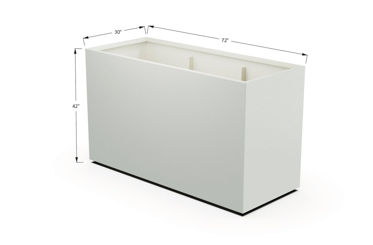 Aluminum Rectangular 30" Wide Planter – 36" to 42" H - Plantercraft