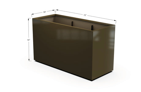 Aluminum Rectangular 30" Wide Planter – 36" to 42" H - Plantercraft