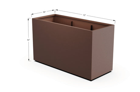 Aluminum Rectangular 30" Wide Planter – 36" to 42" H - Plantercraft