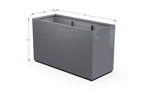 Aluminum Rectangular 30" Wide Planter – 36" to 42" H - Plantercraft