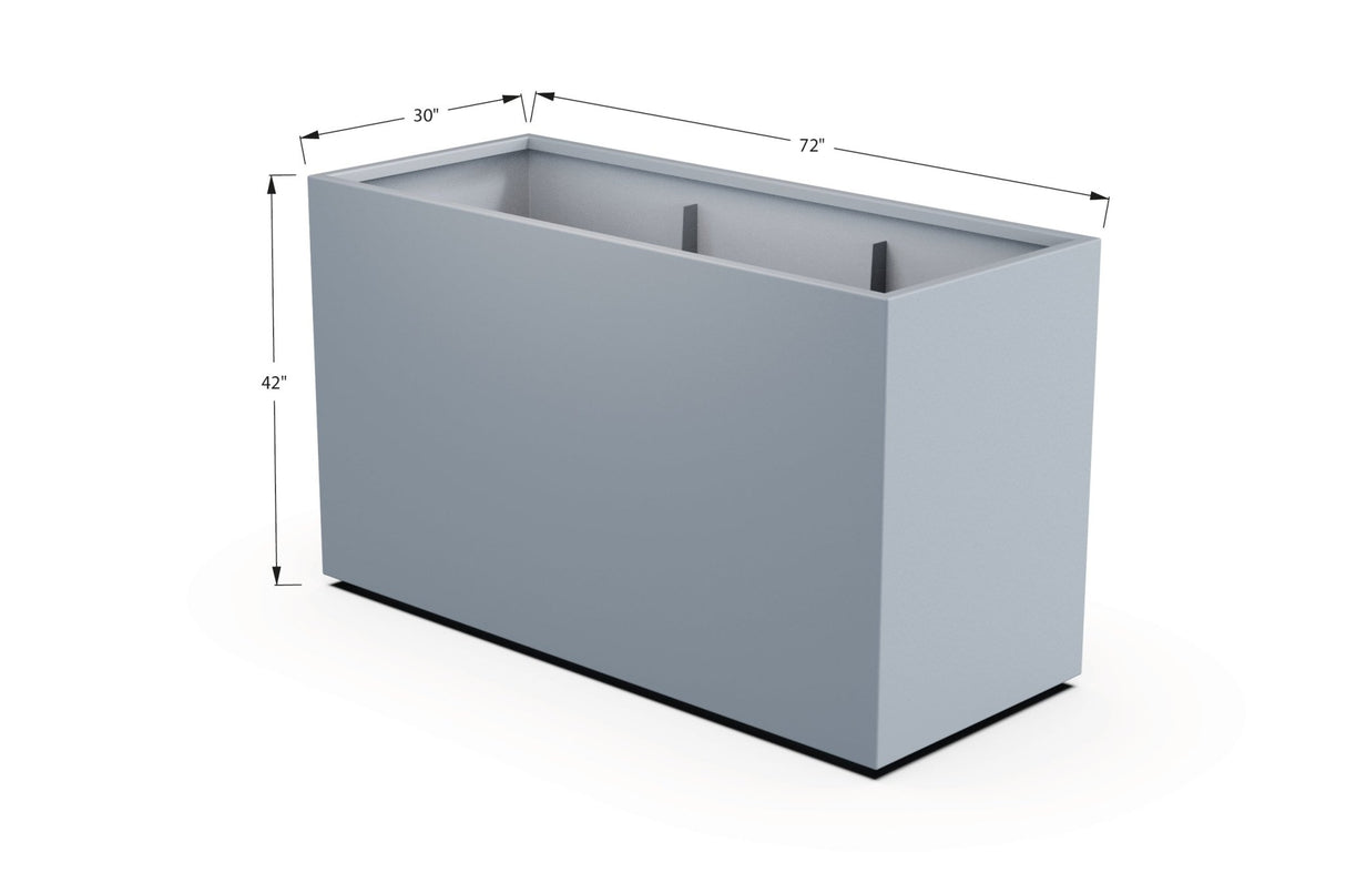 Aluminum Rectangular 30" Wide Planter – 36" to 42" H - Plantercraft