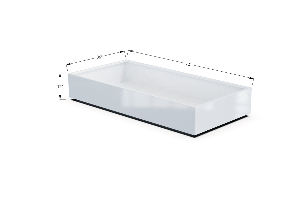 Aluminum Rectangular 36" Wide Planter – 12" to 18" H