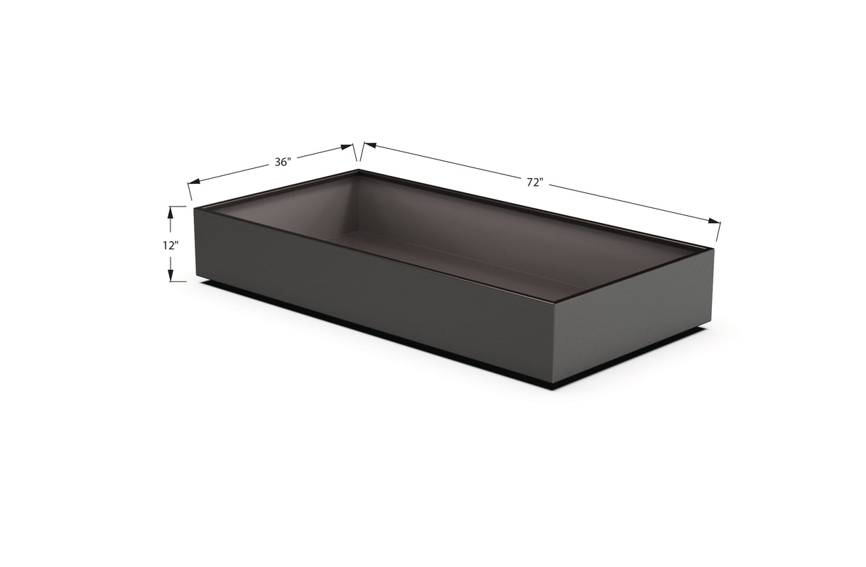 Aluminum Rectangular 36" Wide Planter – 12" to 18" H