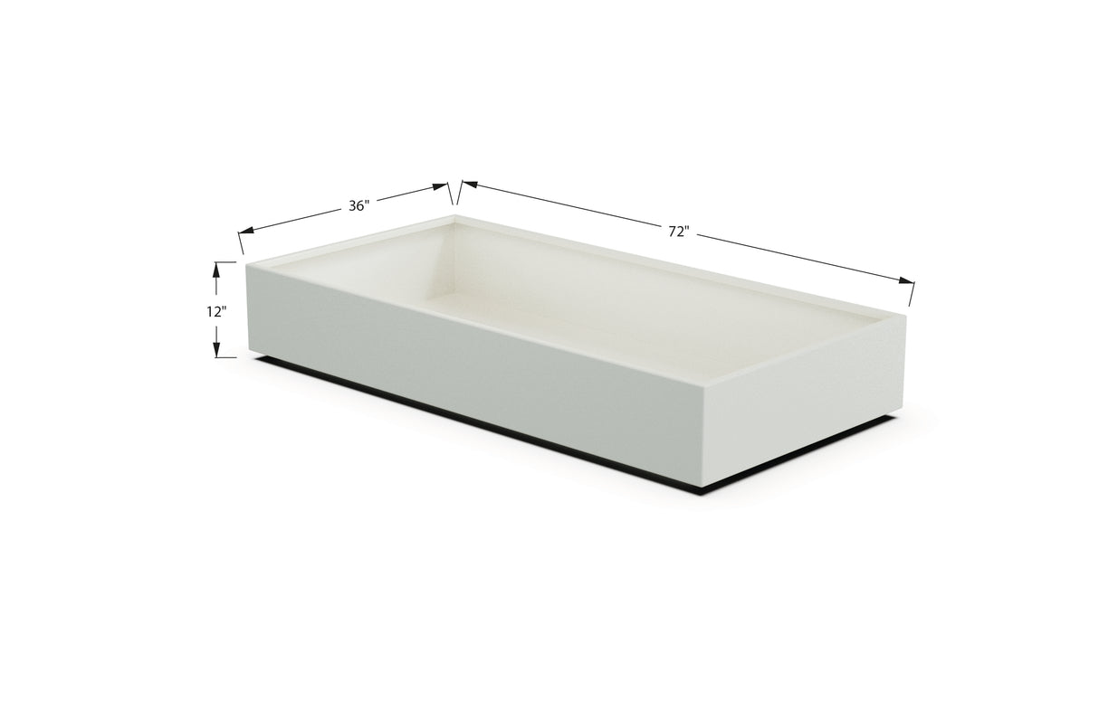 Aluminum Rectangular 36" Wide Planter – 12" to 18" H
