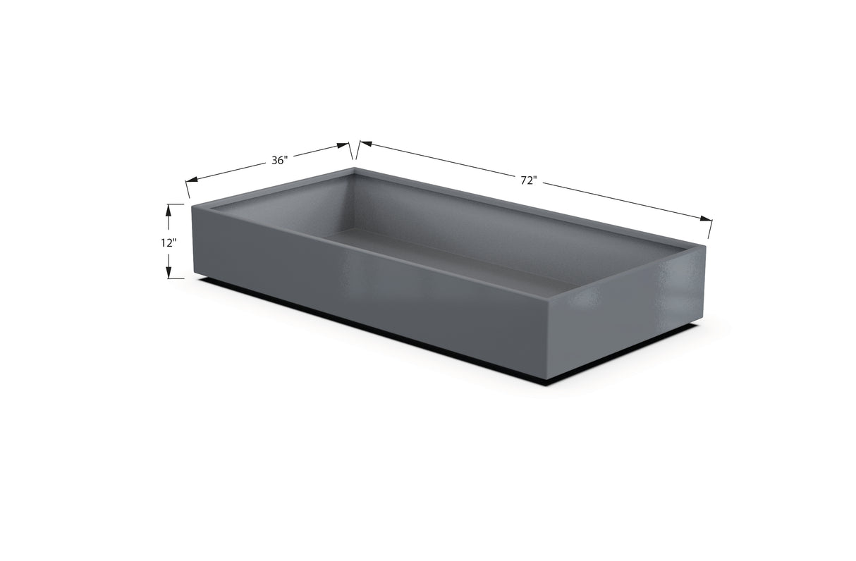 Aluminum Rectangular 36" Wide Planter – 12" to 18" H