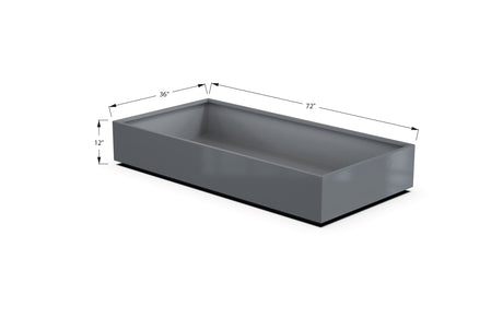 Aluminum Rectangular 36" Wide Planter – 12" to 18" H