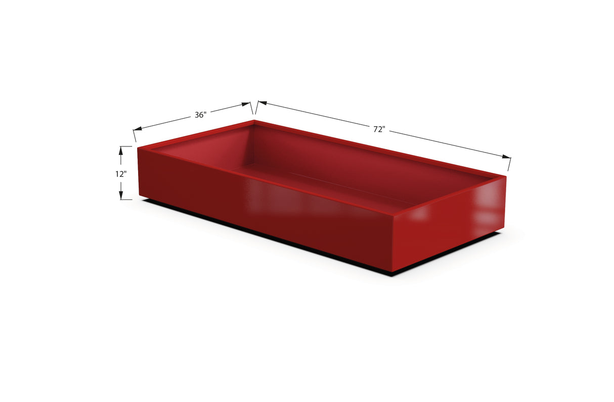 Aluminum Rectangular 36" Wide Planter – 12" to 18" H
