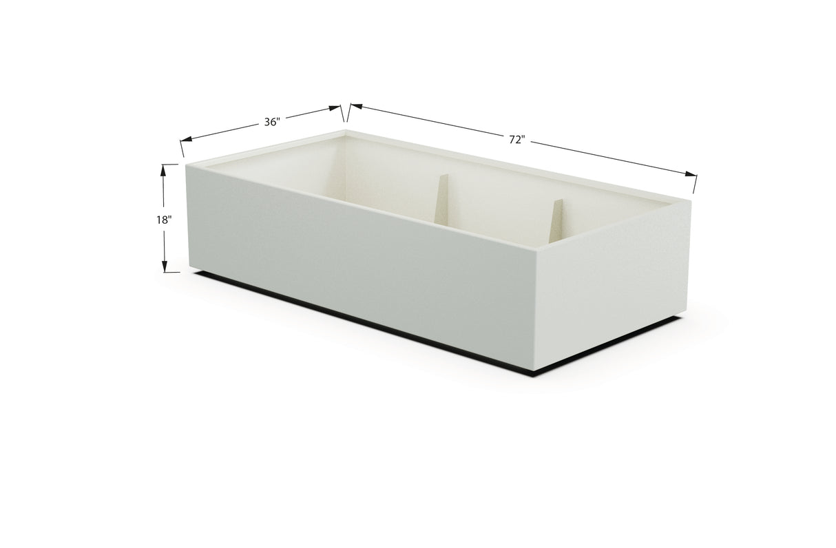 Aluminum Rectangular 36" Wide Planter – 12" to 18" H